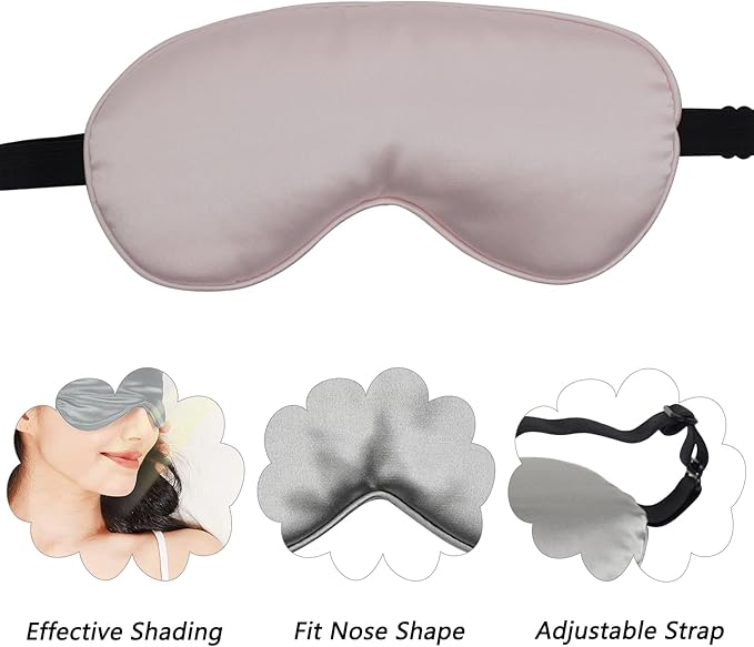 LERSVICVIL 4 Pack Eye Mask for Sleeping Silky Soft Satin Blindfold Adjustable Strap Night Eye Cover for Women Men