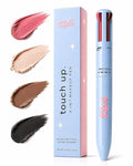 kspot 4-in-1 Makeup Pen – Travel Makeup Essential for Women On The Go, Eyeliner Lip Liner Brow & Highlighter in One, Compact Touch-Up Vegan Beauty Tool