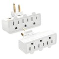 3 Plug Wall Adapter, 2-Pack 3 Outlet Adapter Grounded 180 Degree Swivel Wall Plug Outlet, UL Listed Rotating Outlet Extender, Electrical Plugs 3 Prong for Home Office School Dorm