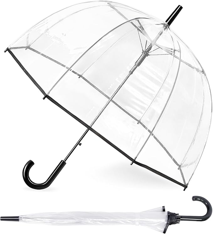 RONIARE Clear Bubble Umbrellas for Rain Large Windproof Dome Umbrella for Weddings,Prom, Graduation and Outdoor Events for Men and Women