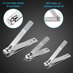 Yougai Nail Clippers Set - 18 Pcs Professional Manicure Pedicure Kit for Men Women, Stainless Steel Fingernail Toenail Clippers Cutters, Nail Care Grooming Tools with Leather Travel Case