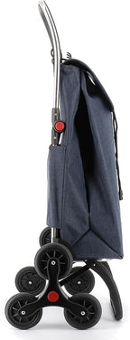 ROLSER I-Max Tweed 6 Wheel Stair Climber Foldable Shopping Trolley - Marine