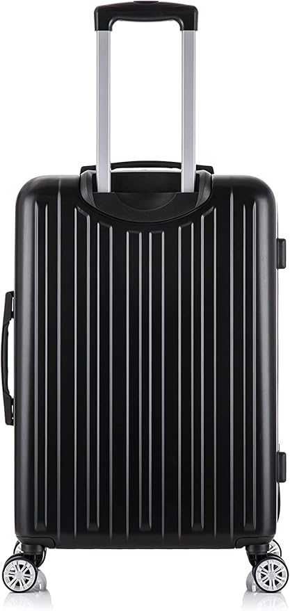 Rockland Paris Hardside Luggage with Spinner Wheels, Black, 3-Piece Set (20/24/28)