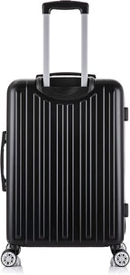 Rockland Paris Hardside Luggage with Spinner Wheels, Black, 3-Piece Set (20/24/28)