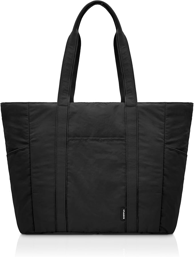 Everfun Large Tote Bag for Women, Ultra Soft Gym Tote, Everyday Yoga Washable Bag with Zipper, Travel, Beach, Laptop Work