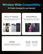 MOMAX (2026 NEW) Magnetic Portable Charger Slim 0.37", 5000mAh Qi2 Certified 15W Fast Charging Power Bank iPhone Air MagSafe Battery Pack Designed for iPhone 17 Pro Max/17 Pro/Air/16/15/14/13/12