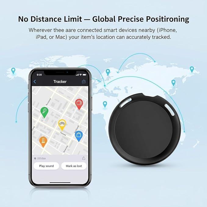 No Subscription GPS Tracker for Vehicles Work with Find My(iOS Only) Real-Time Mini Tracker Tags Global Coverage Hidden Car Location Tracking Tags Device with Magnetic Case No Monthly Fee Required