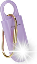 130dB Personal Safety Alarm Ultra Bright Strobe Light Loud Sound Keychain Siren with Carabiner for Women, School Children, Night Runners. Hiking Alarm Bear Deterrent. SOS Emergency Alerts. Purple