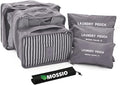 Mossio 7 Set Packing Cubes with Shoe Bag - Compression Travel Luggage Organizer
