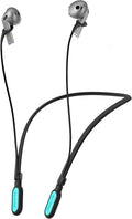 HALLJOY for Galaxy Buds 4/4 Pro/Buds 3/3 Pro Strap Neckband, Anti-Lost Accessories, Support Volume Control, Ergonomic Design, Fit Airpods Pro 3/2/1, Airpods 4, 3, 2, 1, Black Band/LightBlue Tip