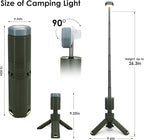 Telescopic Camping Lights,Portable Camping Lantern with Storage Bag,10500mAh Rechargeable Outdoor Adventure Emergency Light,Waterproof LED Work Lights with Magnetic (Light Green)