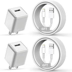 iPhone Charger,Long 6FT iPhone Charger 2Pack i Phone Cord 6feet USB to Lightning Cable Quick Fast Charging Data Sync Cord USB Wall Charge Block Adapter for I Phone14/13/12/11/XS/XR/X/8/7/5/SE2022/iPad