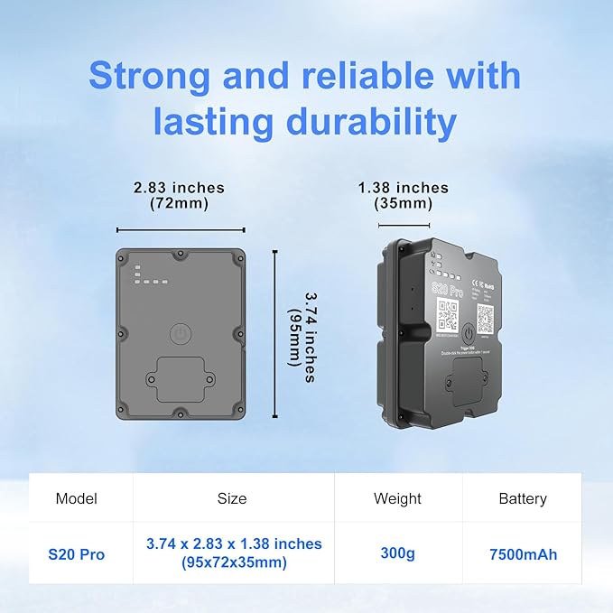 GPS Tracker for Vehichles, up to 7 Months Long Battery Life, Real Time Tracking, Unlimited Distance, Strong Magnetic,IP67 Waterproof 4G Tracker Device for Vehicles Cars Motorcycle, Subscription Needed