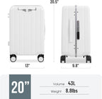 Apelila 20" Ride-On Suitcase with Seat, Double Handle Carry On Luggage with Mesh Pocket & Side Hooks, Hard Shell Spinner Wheels, TSA Lock & Seat Belt