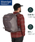 Osprey Sojourn Porter 30L Travel Backpack - Carry-On Compliant Luggage with StraightJacket Compression and Padded Laptop Sleeve - Durable Pack for International or Urban Travel, Graphite Purple