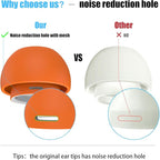 3 Pairs Replacement Ear Tips for AirPods Pro and 2nd Generation with Noise Reduction Hole, Silicone Ear Tips for AirPods Pro with Portable Storage Box and Fits in Charging Case (S/M/L, Orange)