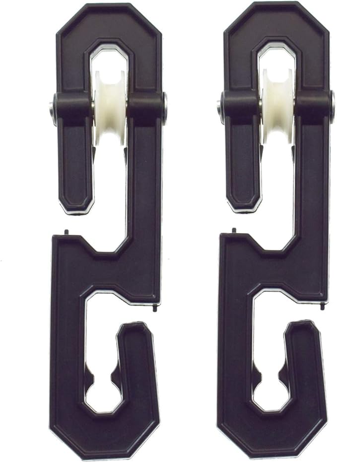 Plastic Aluminum Clothesline Separator Spreader Pulley for Long Clothesline and Heavy Loads (2, Black)