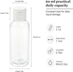 TRENDBOX 12 Pack Plastic Empty Bottles with Flip Cap for Shampoo, Lotions, Liquid Body Soap, Cream (2 oz / 60 ml)
