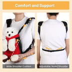 Inspack Dog Backpack Carrier/Cat Carrier, Adjustable Pet Front Carriers Travel Bag for Puppy Medium Dogs, Legs Out, Soft Ventilated Dog Chest Carry Backpacks for Hiking/Camping,10-16 lbs, Red