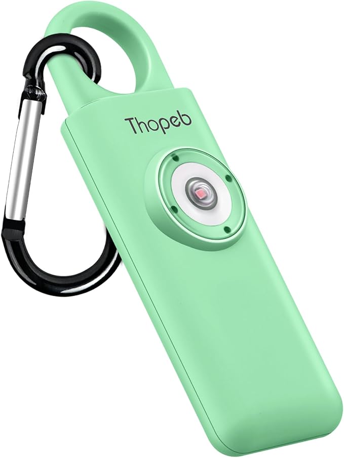 Thopeb–The Original Personal Safety Alarm for Women Self Defense – Elders & Kids Self Defense Keychain Siren – 135dB Loud Siren Bird Sound – Cute Key Chains Protection (Light Green)