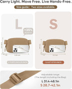 Pritent Fanny Packs for Women Cross Body Bag Waterproof Belt Bag with Adjustable Strap and Zipper Back Pocket Small Crossbody Bags Fashion Waist Packs for Workout Travelling(Khaki)