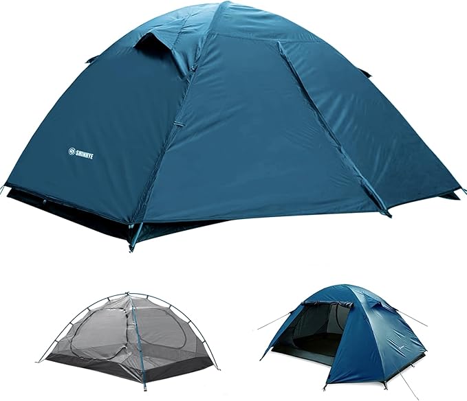 Backpacking Tent for Camping 2/3/4 Person Hiking Ultralight Tent for Waterproof Windproof Outdoor Tents Easy Setup Two Doors Double Layer Lightweight Instant Tents