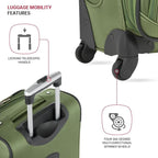 SWISSGEAR Sion Softside Expandable Spinner Luggage Durable Lightweight Travel Suitcase, Evergreen, Carry-On 21-Inch