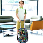 WZLVO Kids Luggage for Boys and Girls, Cute Dinosaur Unicorn Rolling Wheels Suitcase for Toddler Children