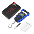 50Kg Hanging Scale with Ruler Digital Portable Fish Hook Electronic Weighting Luggage Scale LED Display Balance(WB)