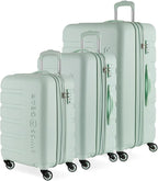 SwissGear 7366 Signature Hardside Expandable Luggage with Spinner Wheels, TSA Lock, Cup-Holder, Clearly Aqua, 3-Piece Set (19/23/27)