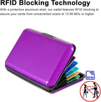 Credit Card Holder Small RFID Blocking Wallet Business Metal Slim Mini Aluminum Hard Case for Women Men