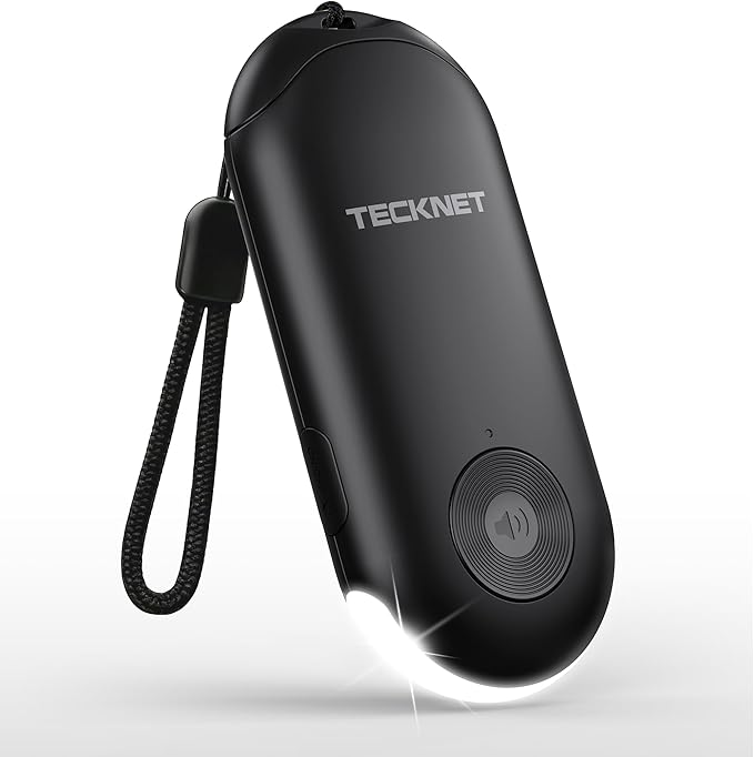 TECKNET Personal Safety Alarm, Rechargeable Personal Alarms for Women, 130dB Self Defense Keychain Alarm with Extra Loud Siren & Strobe Light , Gift for Women, College Girls, Teenagers, Seniors(Black)