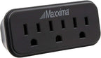 Maxxima 3 Grounded Multi Outlet Adapter Wall Plug - Outlet Extender Wall Tap, Turns 1 Outlet into 3, Indoor 3 Way Plug Splitter - Black - 4 Pack