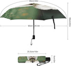 Cowboy Black Hat Western Boots Umbrellas for Rain Portable Travel Umbrellas Lightweight Automatic Windproof Folding Umbrella Compact Outdoor Beach Umbrella for Women, Men