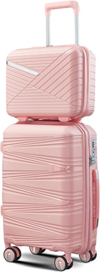 Hard Shell Luggage Sets 4 Piece with 360 Spinner Wheels,Lightweight Suitcase Set with TSA Lock,Travel Luggage Set with Telescoping Handle,Light and Strong,Easy to Clean (Pink 3)