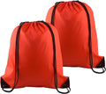 PLULON 2Pcs Drawstring Bags Bulk Red Drawstring Backpack String Backpack Cinch Sack Sport Gym Backpack Bags for Yoga Traveling Outdoor Sports