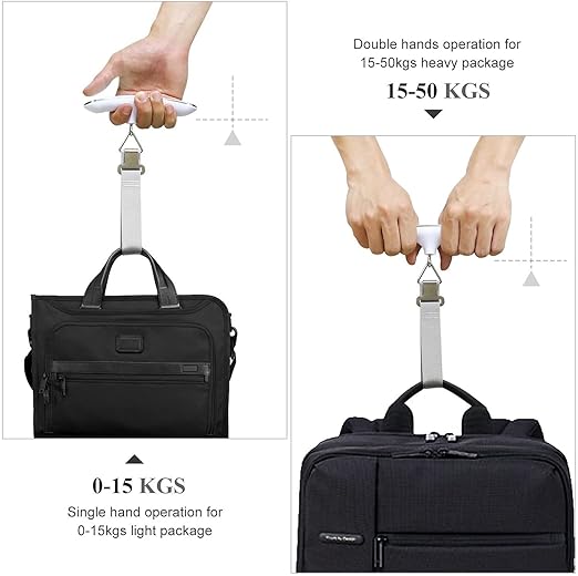 QUMOX High Precision Digital Travel Scale for Suitcase Luggage Weight 110lb 50KG Capacity Silver