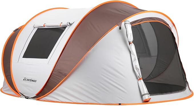 EchoSmile Pop Up Camping Tent, 2/4/6 Person Easy Setup Tent, Water Resistant Dome, Portable with Carry Bag