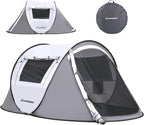 EchoSmile Pop Up Camping Tent, 2/4/6 Person Easy Setup Tent, Water Resistant Dome, Portable with Carry Bag