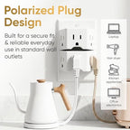 Unidapt 2 Prong to 3 Prong Outlet Adapter, 3 AC Outlet Wall Plug Extender, Polarized Plug for Non-Grounded Outlet in Old House, 1875W/15A, Cruise Essentials, 2 Pack