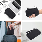 CAAORDKSO Electronic Organizer Case, Travel Cable Organizer Pouch Electronic Accessories Carry Case Water Resistant Organizer Pouch Bag for Cable, Cord, Charger, Phone, Power Bank, Earphone (Black)