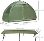 Outsunny Camping Tent Cot, Single Person Folding Cot Combo, Off-Ground Tent, Covered Outdoor Bed with Carry Bag for Hiking, Camping