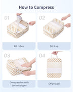 Narwey 6 Set/5 Set Compression Packing Cubes for Travel Kids Women Carry on, Packing Organizers Bag for Backpack Luggage Suitcase Duffle Bags