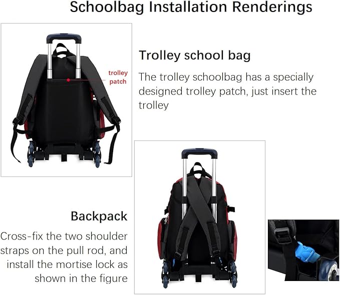Folding Backpack Trolley Cart on Wheels, Lightweight Aluminium Alloy Hand Truck for Easy Transport of School Bags, Compact Design