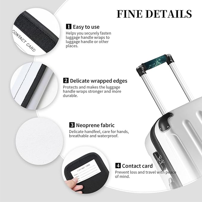 Abstract Galaxy Fairy 2 Pack Luggage Handle Wrap Set of Neoprene Luggage Tags for Suitcases Bag Strap Wrap Cover Travel Airplane Accessories Covers Markers Sleeve Grips Identifiers Cruise
