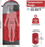 oaskys Camping Sleeping Bag - 3 Season Warm & Cool Weather - Summer Spring Fall Lightweight Waterproof for Adults Kids - Camping Gear Equipment, Traveling, and Outdoors