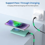 Magnetic Portable Charger Power Bank 5500mAh,Slim Wireless Portable Charger with LCD Display,PD Fast Charging USB-C Battery Pack Compatible with Magsafe,iPhone 16/16 Plus/15/14/13/12 (Green, 5500mAh)