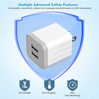 iPhone Fast Charger,Fast Adapter i Phone 2Pack Dual Port USB Wall Charger Apple Fast Charging 10FT Long Lightning Cable Cord Double Adapter Plug Block for iPhone 14/13/12/11 Pro Max XS XR X 8 7 6 iPad