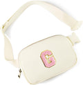 Gitus Personalized Gifts Birthday Gifts for Girls Fanny Pack Cross Body Bags with Initial Letter Preppy Stuff Gifts for Her Girlfriend Wife Sister Friends Mom (Ivory-G)