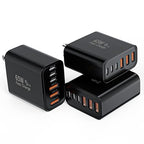 3 Pack 65W Apple USB C Charger Fast Charging,6-Port PD Power Adapter+ QC Wall Plug Multiport USB C Brick,Type C Box Brick Quick Charge for iPhone 17 17Air 16 15 14 13 12 11 Pro Max,iPad,AirPods,Black